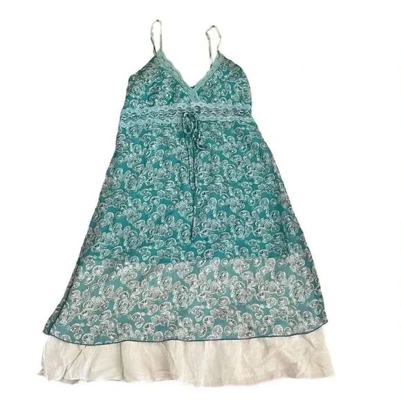 Estam V- Neck Adjustable  Bohemian Festival Spaghetti Straps Floral Dress #1000 - Picture 5 of 15